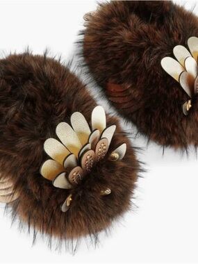 Kurt Geiger Eagle Fluff Faux Fur Slipper BNWOB